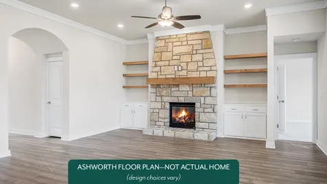 Ashworth. Living Room with Fireplace