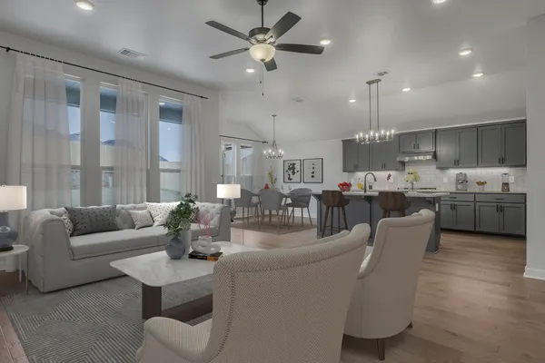 Kendall. Living Room, Breakfast Area & Kitchen