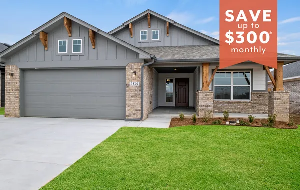 Save up to $300* monthly on this Norman, OK New Home
