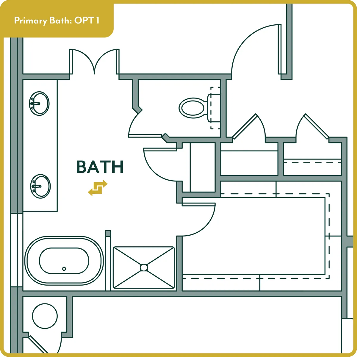 Isabella. Isabella Floor Plan: Primary Bath - OPT 1