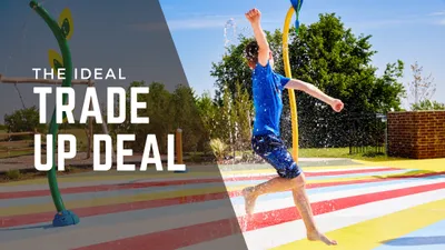The ideal trade up deal with child at splash pad in new community norman, ok