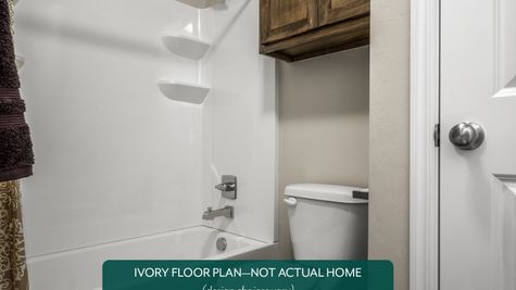Ivory. Example photo of secondary bathroom in new home in Norman, OK