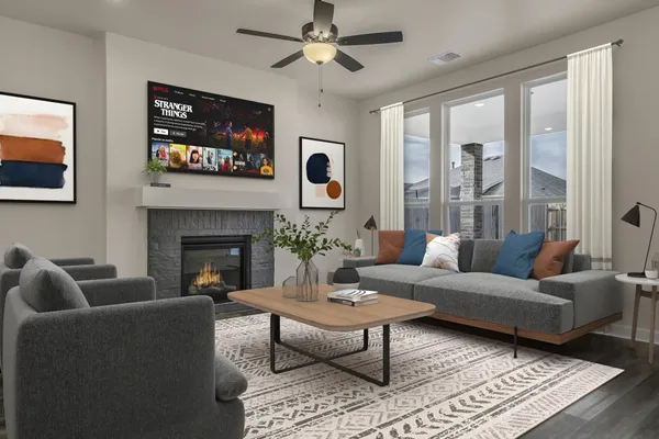 Kincaid. Living Room with Fireplace