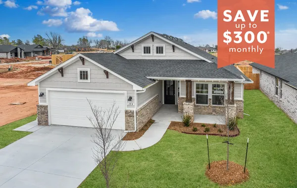 Save up to $300* monthly on this Harrah, OK New Home