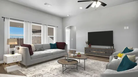 Jordan. Living Room with Patio View