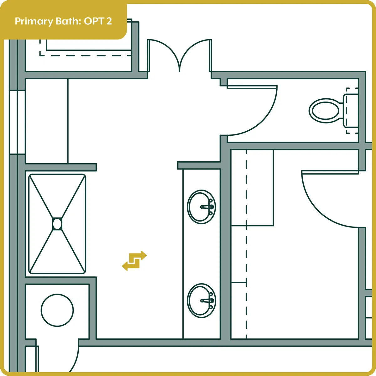 Lawrence. Lawrence Floor Plan - Primary Bath: OPT 2