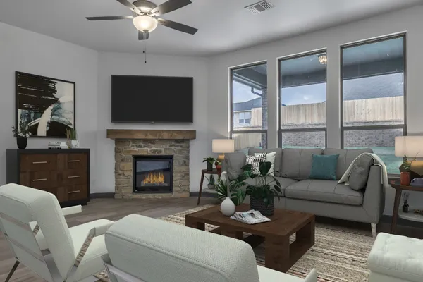 Isabella. Living Room with Fireplace