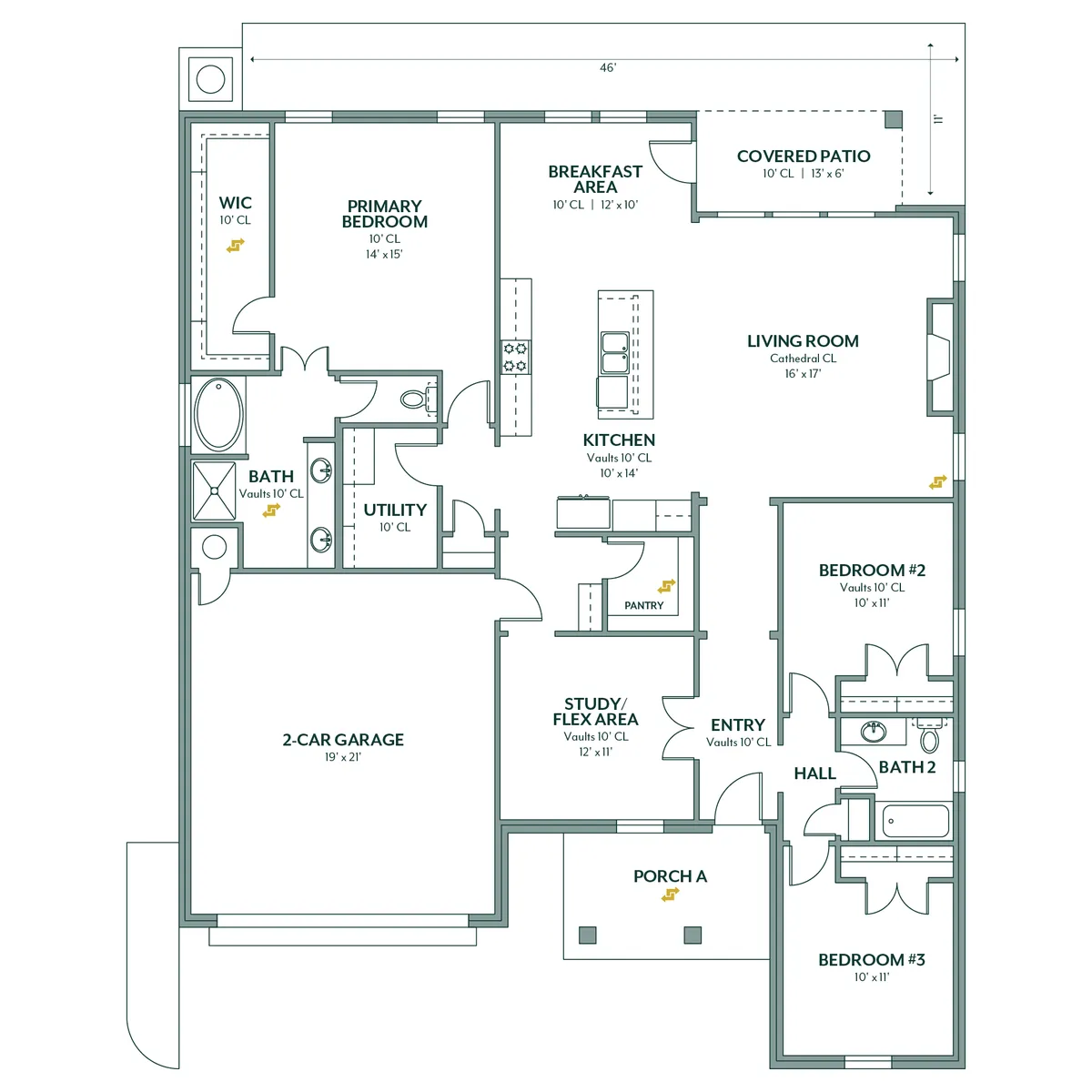 Lawrence. Lawrence Floor Plan - Mountain Cottage - Porch A