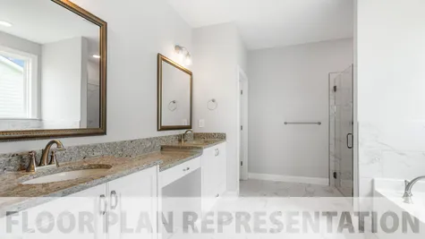 Owner Bathroom Floor Plan Representation for Henley Floorplan at Sinclair Community by Ivey Homes