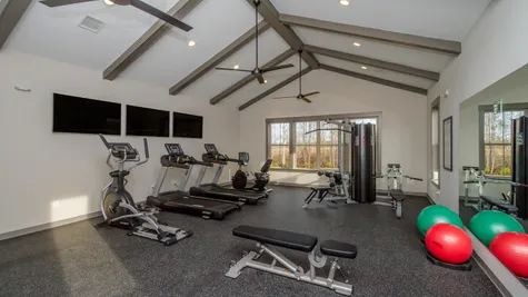 Homeowners in Sinclair community by Ivey Homes have their very own exclusive Clubhouse including Fitness Center.