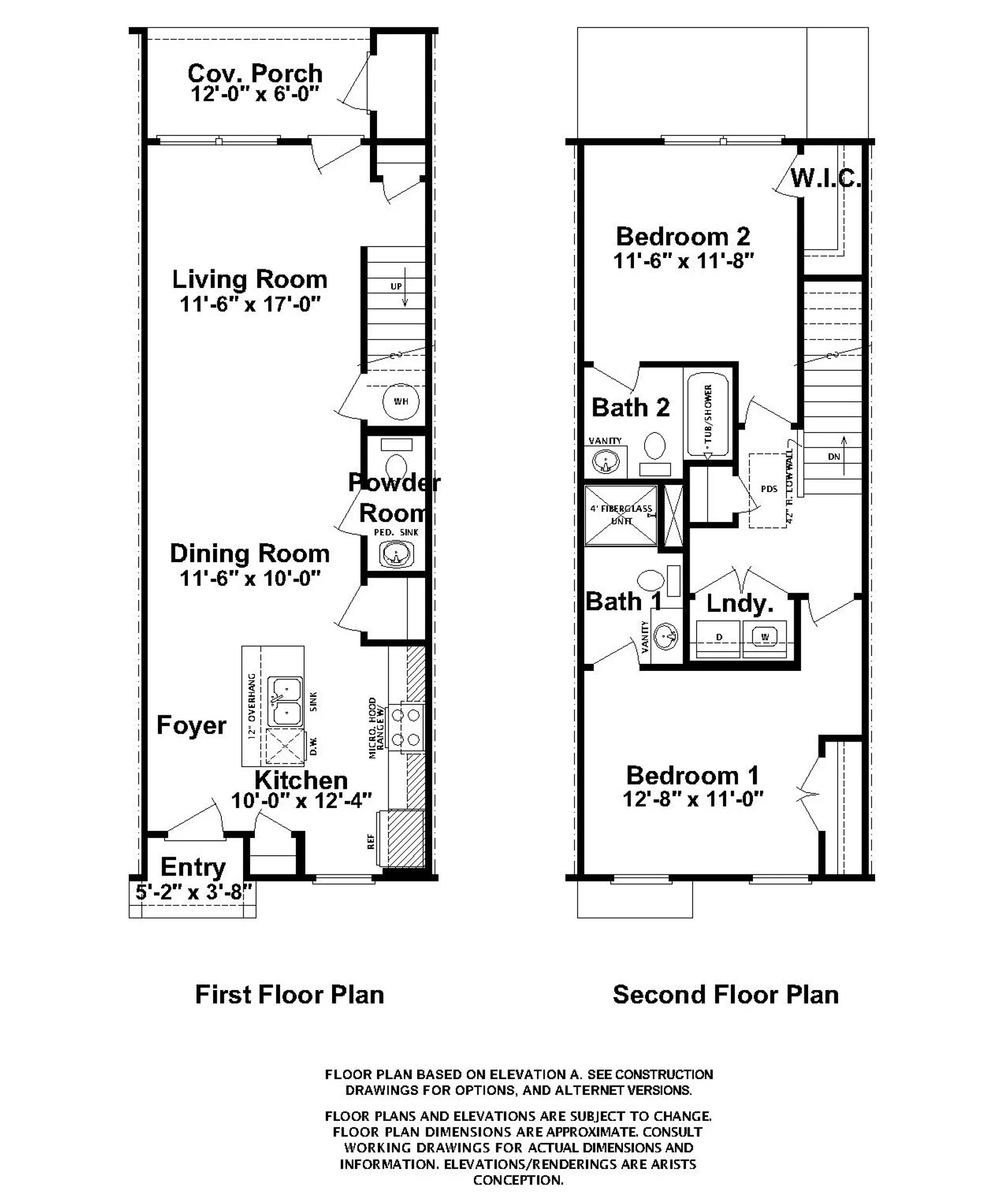 2 Bedroom Athens Townhome Floor Plan at 627 Hampton Drive, Windsor - Ivey Homes