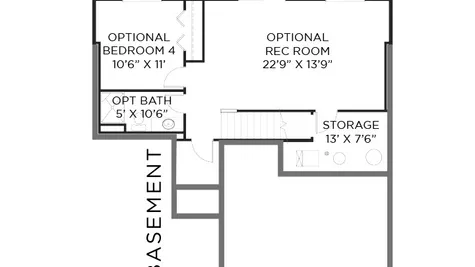 Lolo 4 BR Optional Basement Floorplan
