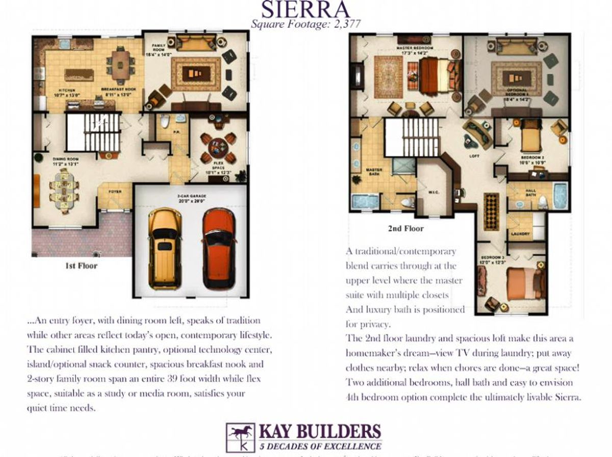 Sierra Twin Villa Floorplan Rendering