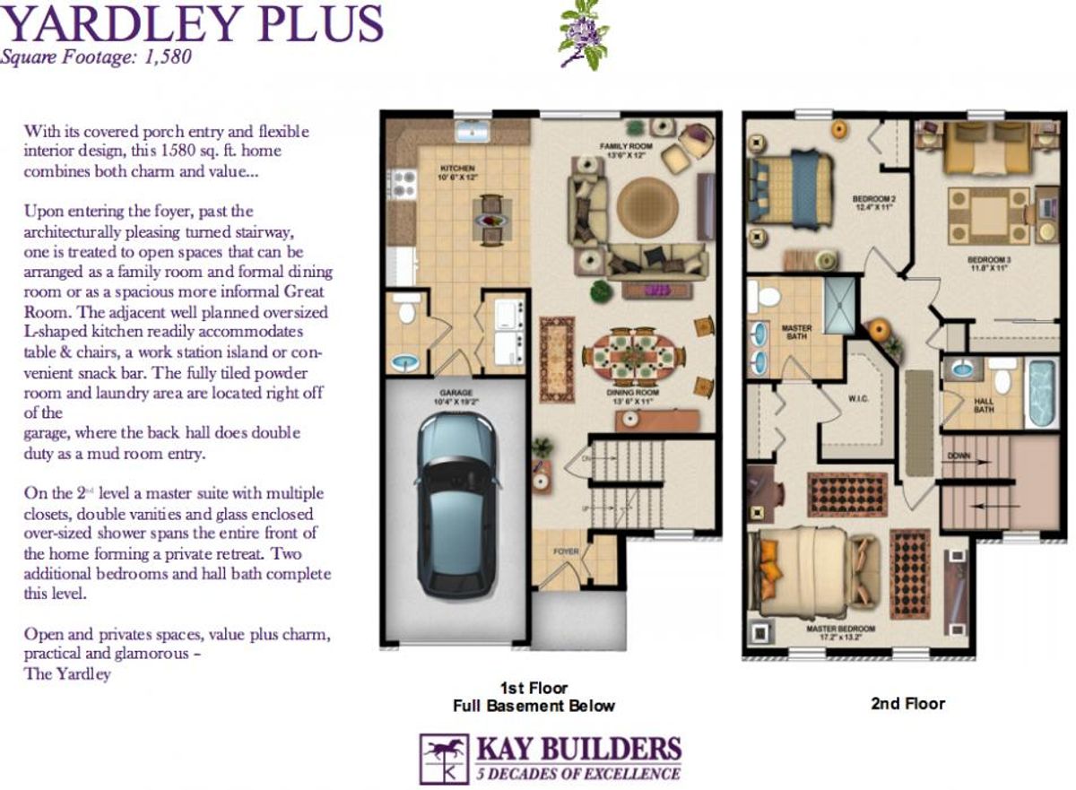 Yardley Plus Townhome Floorplan Rendering