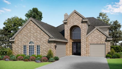 The Savannah: Elevation B + 3rd Car Garage. Images are artist renderings and will differ from the actual home built.