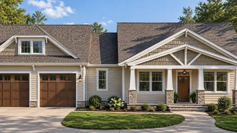 Craftsman (shown with Morning Room option, front load garage)