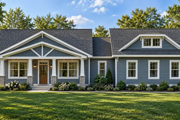 Craftsman (shown with Morning Room option, side load garage)