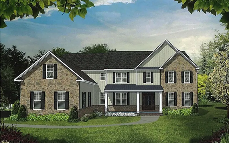 Rendering of Pennsylvania farmhouse style new construction home