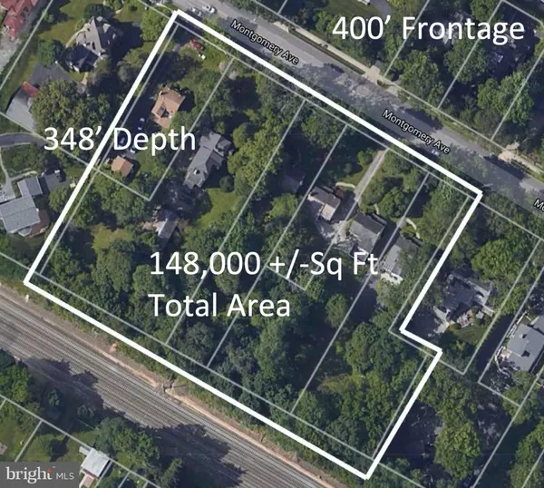 Aerial view of 6 lots showing lot lines and parcel dimensions
