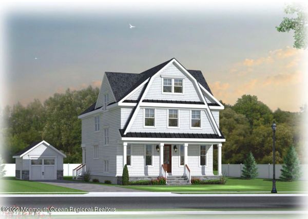 Artist's rendering of new modern farmhouse home for sale in Rumson, NJ