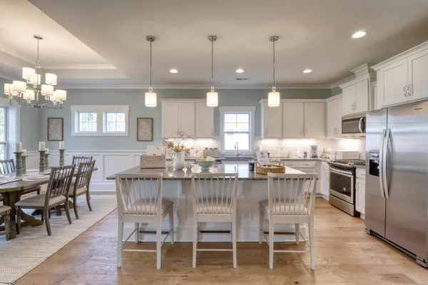kitchen in a new home in beaufort, sc by home builder, logan homes