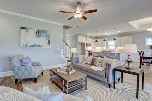 interior view of a new home in the camellia banks community by logan homes