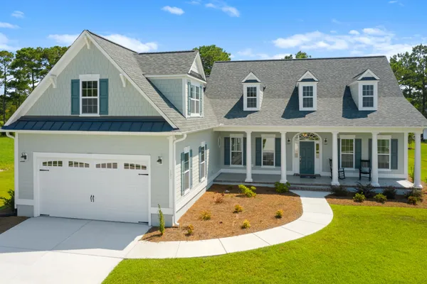 Exterior image of a new home at the reserve at beaumont oaks in wilmington, nc by logan homes