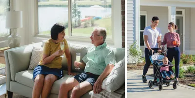 Images of happy homeowners enjoying their new Logan homes in South Carolina.