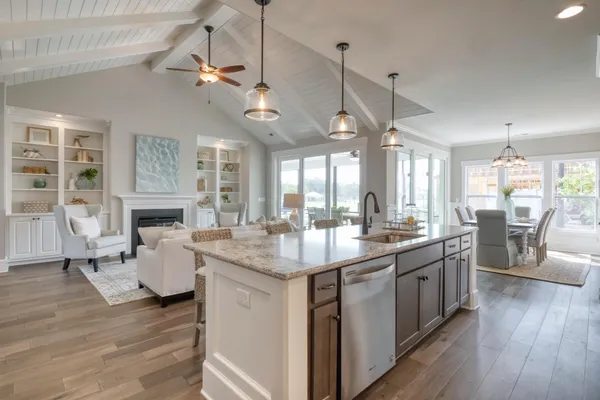 open floor plan in a new home at camellia banks in beaufort sc by logan homes
