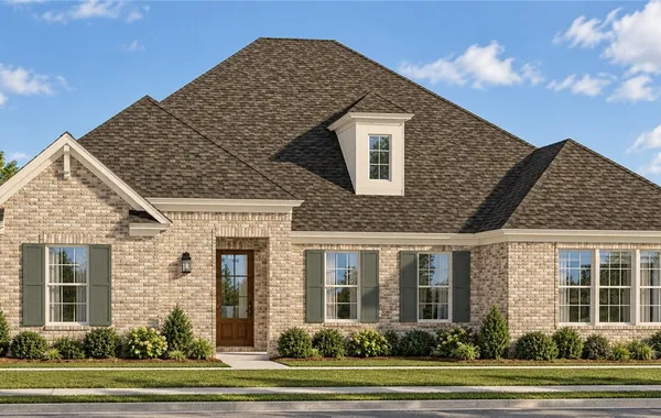 Elegant brick craftsmanship highlights the classic architectural facade of this stately residence.