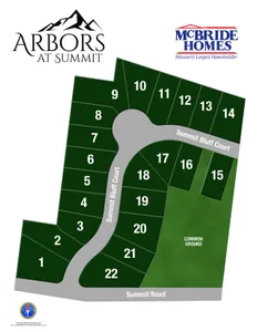 Plat Map for Arbors at Summit