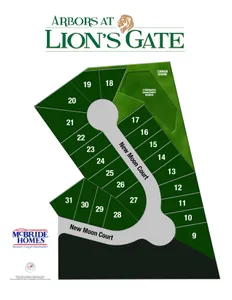 Plat Map for Arbors at Lion's Gate