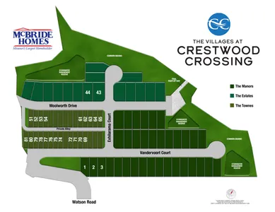 Plat Map for Estates at Crestwood Crossing