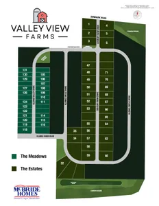 Plat Map for Meadows at Valley View Farms