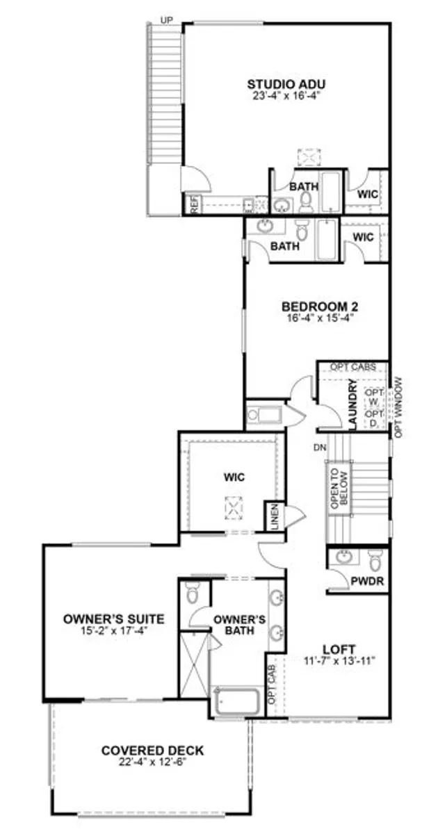 Riviera B 2nd floor with options, Studio ADU over 2 car garage, loft ILO Bedroom 3