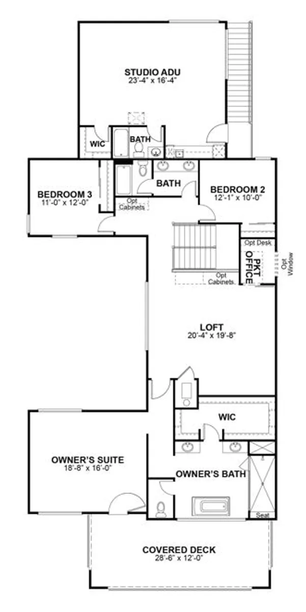 San Marino A 2nd level with options, extended loft, studio ADU over 2 car garage