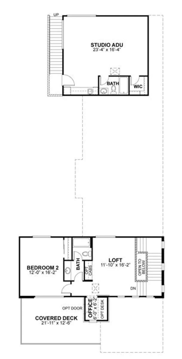 Monterey A Second level with options, Covered deck, Loft ILO Bedroom 3, Studio Adu