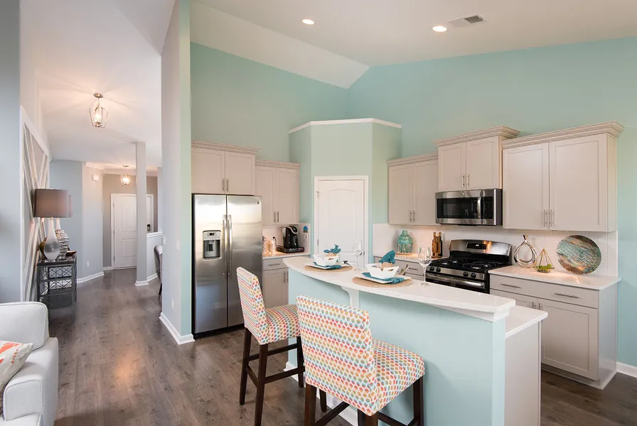 Coastal Kitchen in new construction home by Mungo Homes