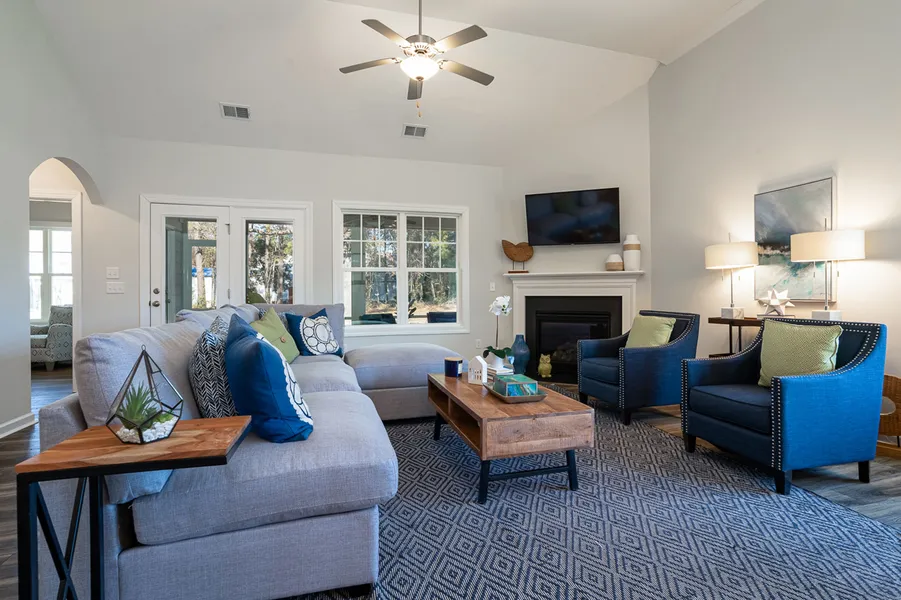 living room in a new home in calabash nc by mungo homes