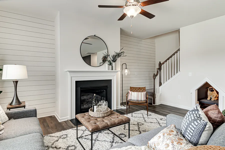 spacious family room in a new home in greenville sc by mungo homes