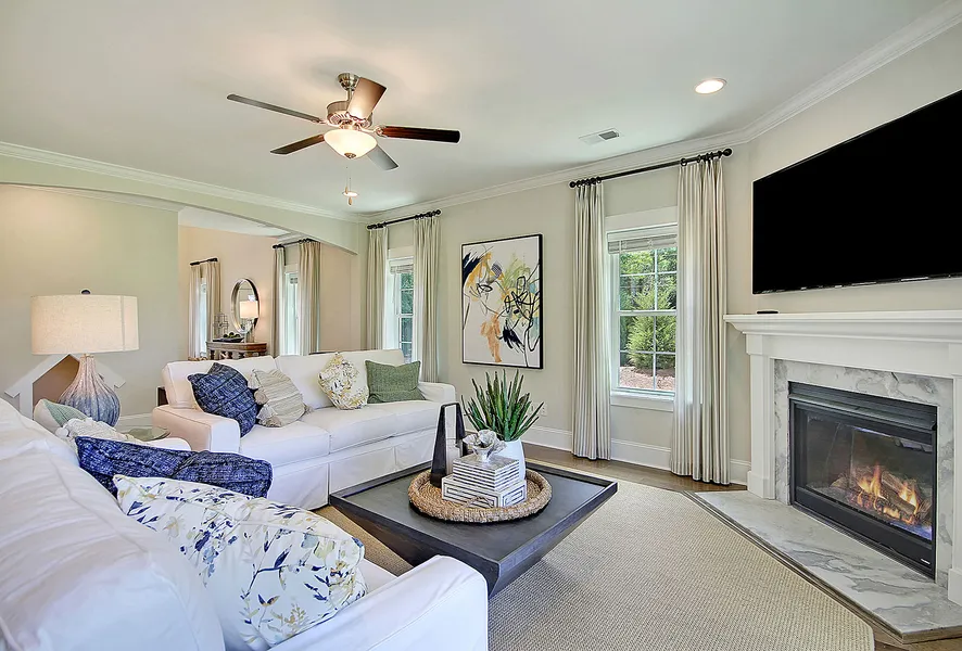 living room in a new home in anderson sc by mungo homes