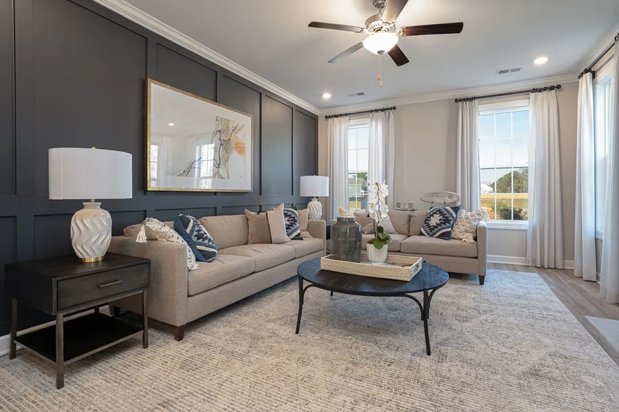 living room in a new home in greenville sc by mungo homes