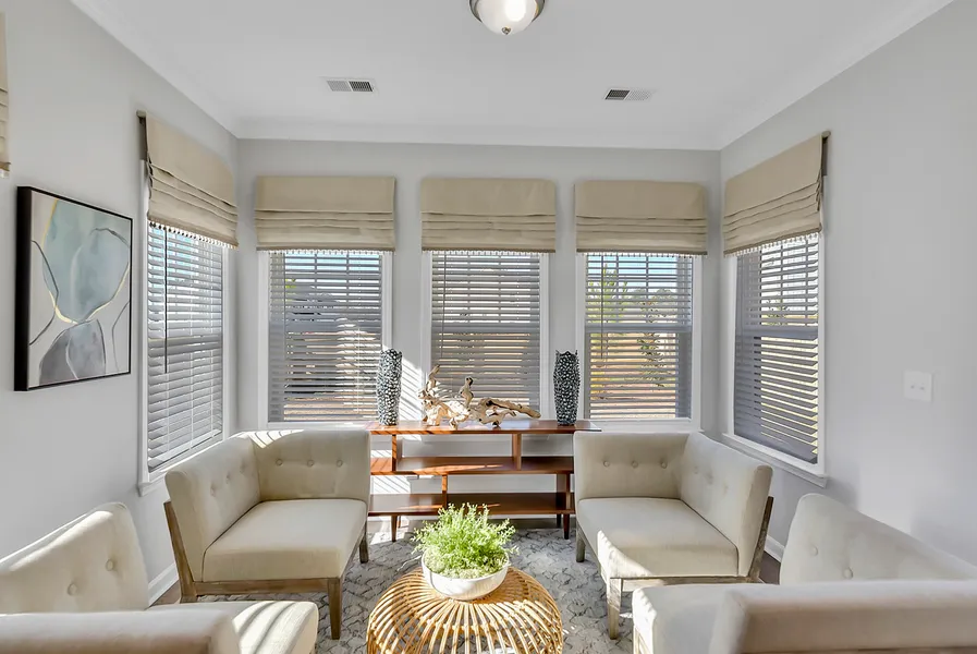Bright sunroom in new construction home in boiling springs, sc by mungo homes