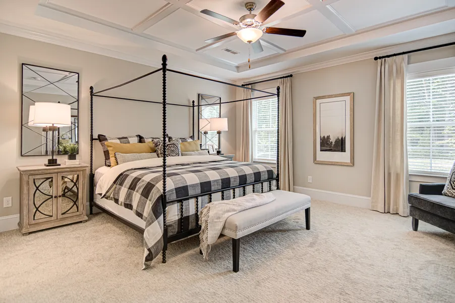 Primary bedroom in new construction home in lexington, sc by mungo homes
