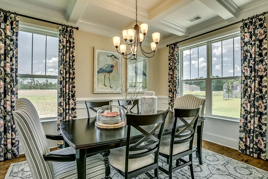 Dining room in new construction home by Mungo Homes