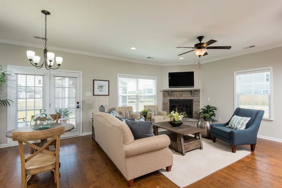 Family Room in a new home community, regency walk, by mungo homes