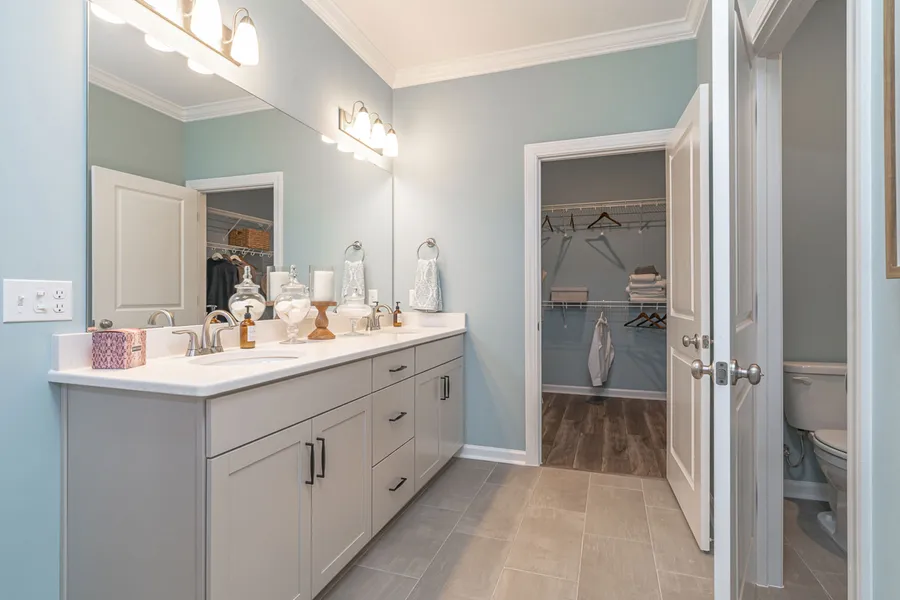 bathroom in a new home at the shell point farm community in beaufort sc