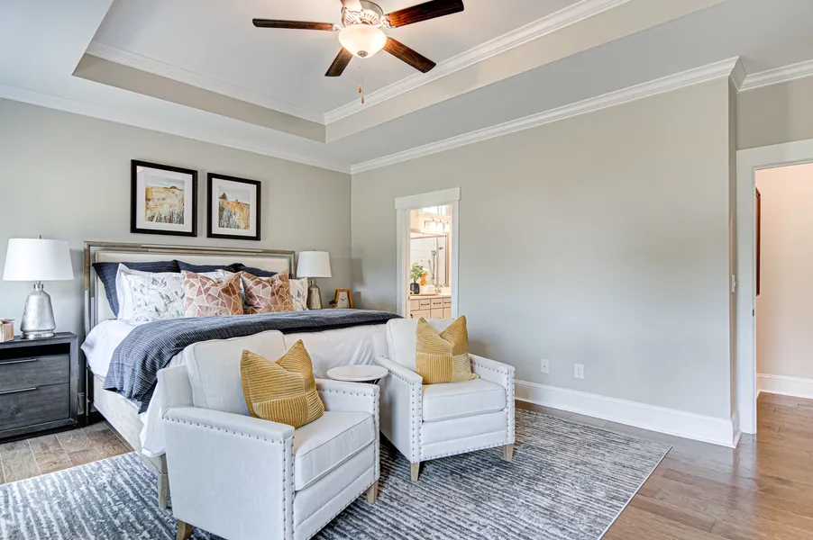 Primary bedroom in new construction home by Mungo Homes in summerville, sc