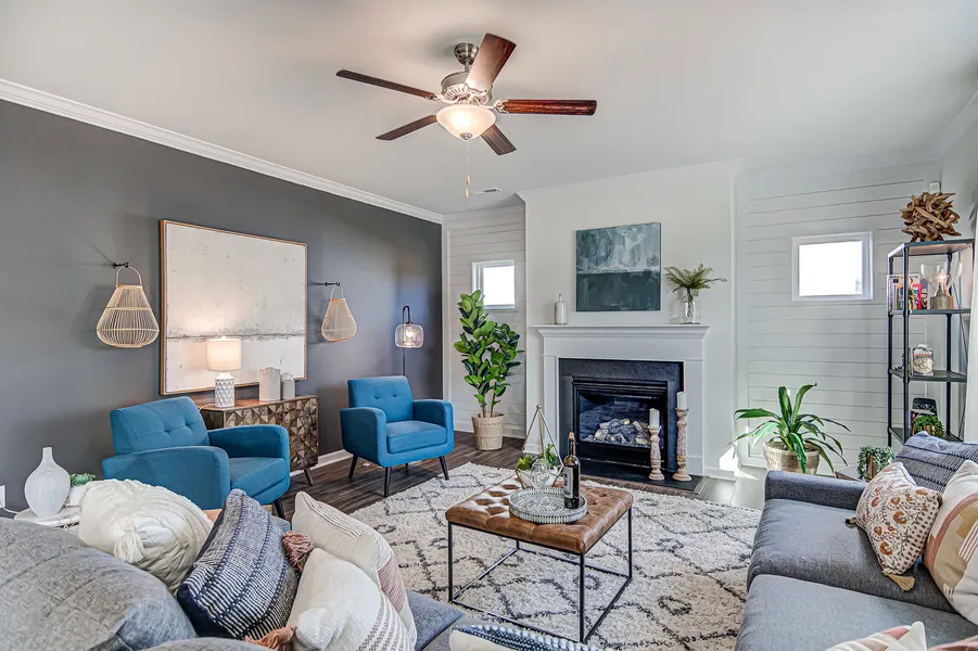 living room in a new home in inman sc by mungo homes