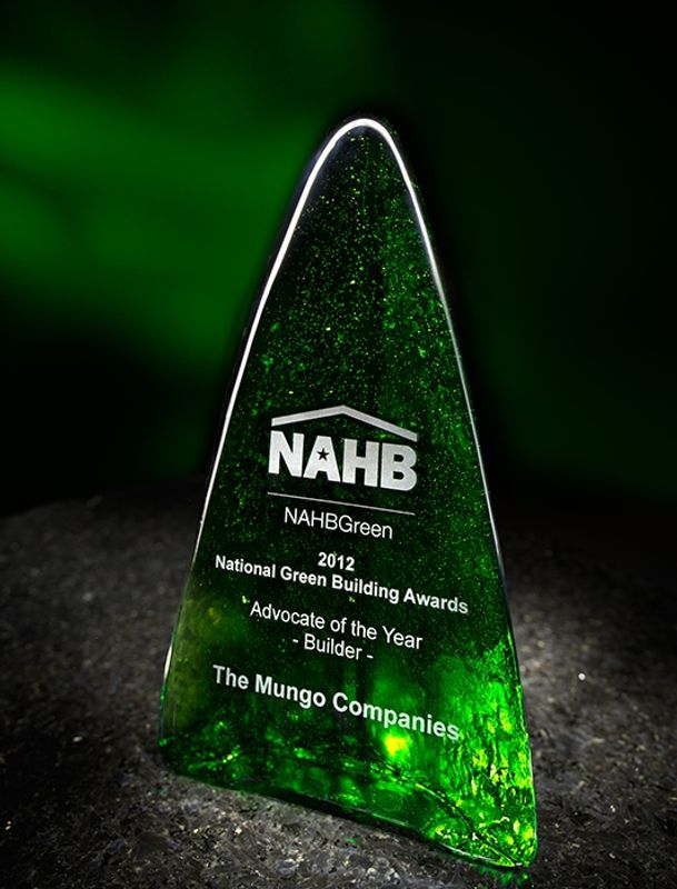 Mungo Homes' 2012 NAHB award for green home building